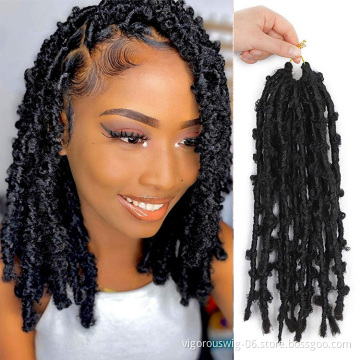12 18 inch attachments faux locs crochet Synthetic hair for african butterfly locs braids Pre Distressed braiding hair